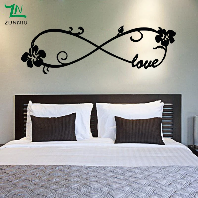 B24 Hibiscus Love forever Infinite Symbol Vinyl Wall Stickers Art Quote