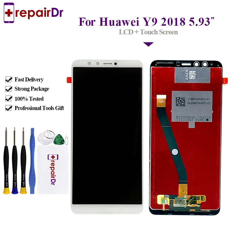 5PCS LCD DIsplay Touch Screen Digitizer Assembly For Huawei Y9 2018 Lcd 