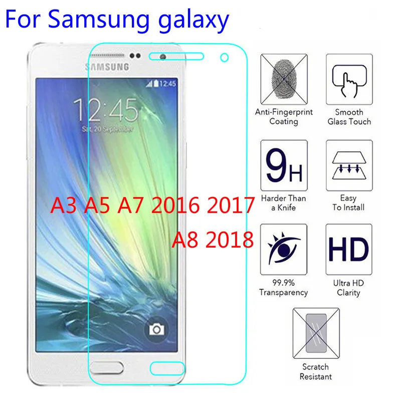 

9H Tempered Glass For Samsung Galaxy A3 J3 J5 J7 2017 protector glass for A3 A5 A7 A8 2018 J530 J730 A530 Screen Protector Film