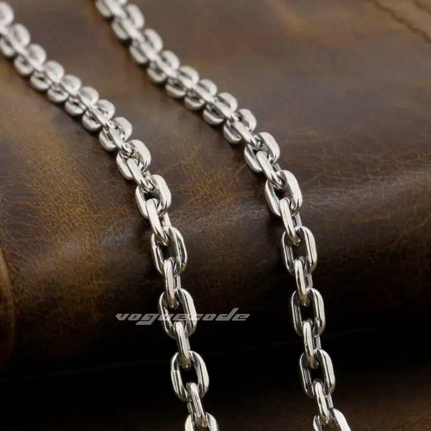 Linsion 4mm Square Link Chain 925 