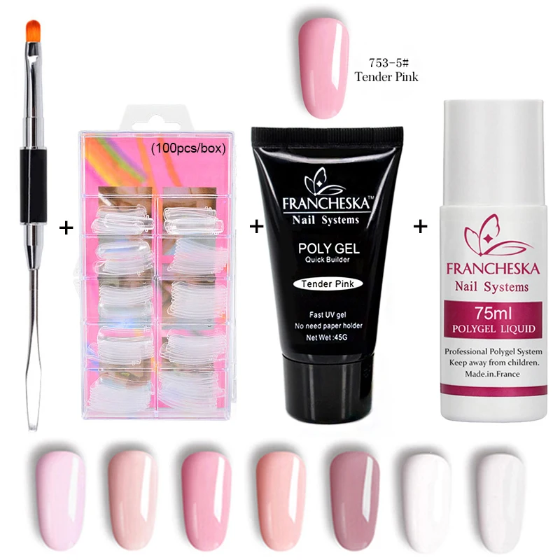 

Francheska Polygel Kit Poly Gel Set Poli Gel Varnish For Nail Extension Clear Sculpting Hard Poligel Liquid lakiery hybrydowe