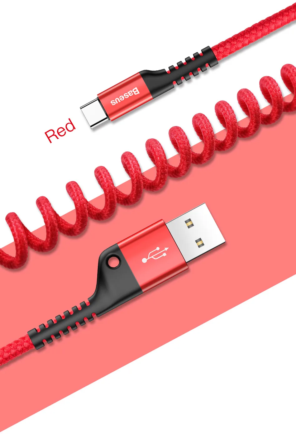 Baseus Выдвижной usb type-C кабель для быстрой зарядки USB C type-c зарядное устройство для Xiaomi Mi 9 8 samsung S10 S9 USB-C кабель для передачи данных