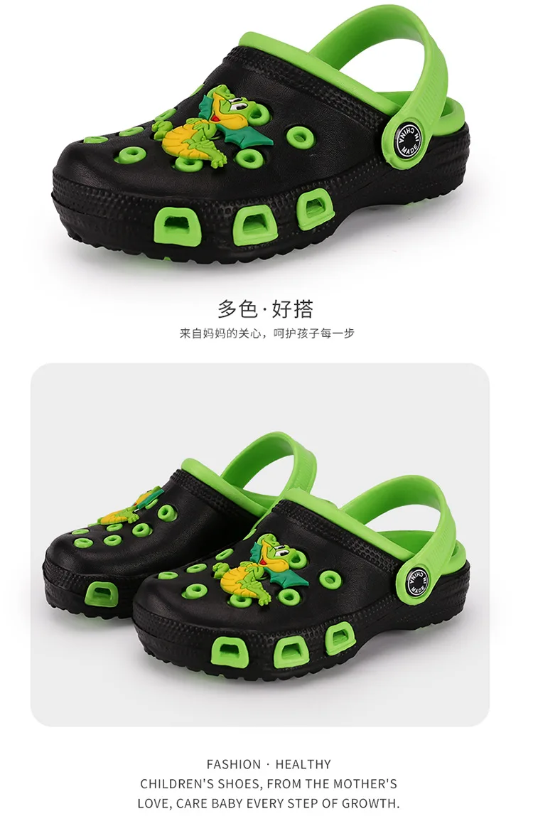 JUSTSL/Новая летняя детская обувь с отверстиями дышащие сандалии для мальчиков и девочек пляжная Нескользящая повседневная обувь