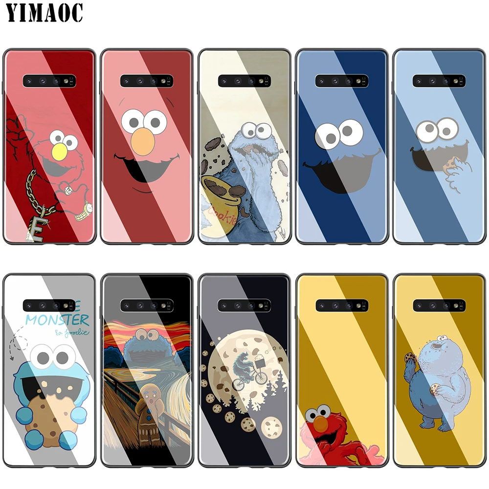 

Lavaza Elmo Cookie Monster Glass TPU Case for Samsung Note 8 9 S7 S8 S9 S10 A10 A20 A30 A40 A50 A60 A70 Edge Plus