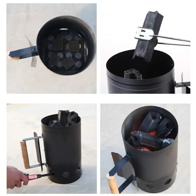 Barbecue tools Fast point charcoal ignition barrels carbon stove ignition outdoor barbecue tools bamboo Chimney Starter