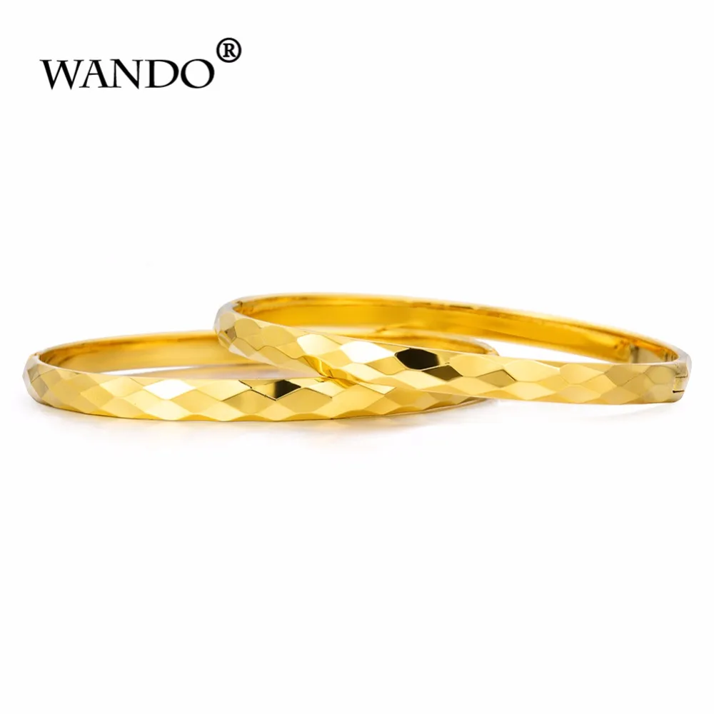 WANDO 2 шт./лот можно открыть золотой браслет для женщин Дубай свадебный невесты