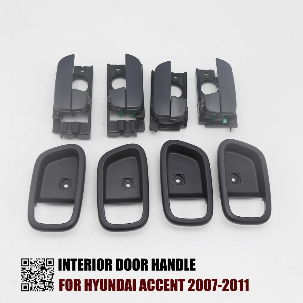 현대 엑센트 2007-2011 2007 2008 2009 2010 2011 8개 블랙 인테리어 도어 핸들