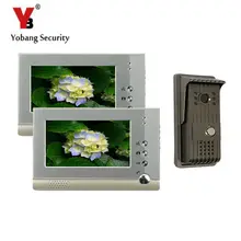 YobangSecurity 7″LCD Monitor Wired Video Intercom Doorbell Video Door Phone Bell Kits Monitor,Unlock,Dual-way 1 Camera 2 Monitor