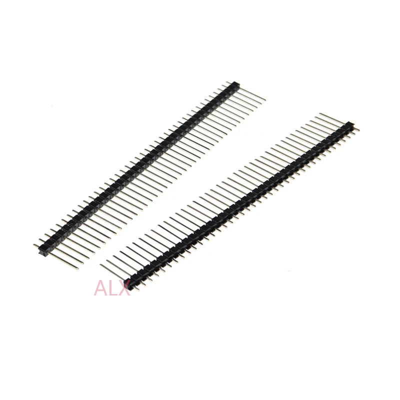 

5PCS 1X40 PIN Single Row MALE 2.54MM PITCH 17MM LONG PIN Header connector Strip 1X40pin 1*40 40P 40PIN black FOR PCB BOARD