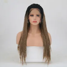 Харизма Твист коса синтетические Синтетические волосы на кружеве парики Ombre светлые волосы Цвет с темные корни жаропрочных волокна парики для черный Для женщин