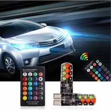 Высокое качество 2 шт T10 автомобиль RGB bulbwein боковой свет комплект Светодиодный светильник с пультом дистанционного управления Высокое качество 2 шт T10 автомобиль RGB bulbwein боковой свет комплект Светодиодный светильник с пультом дистанционного управления