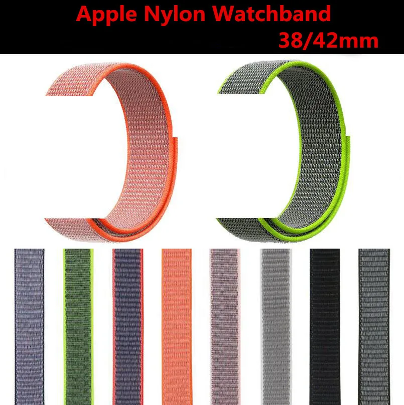

Soft Colorful Nylon Replacement Fashion Watchband For Apple Watch Series 1 2 3 4 iWatch 38mm 42mm 40mm 44mm Wrist Bracelet Strap