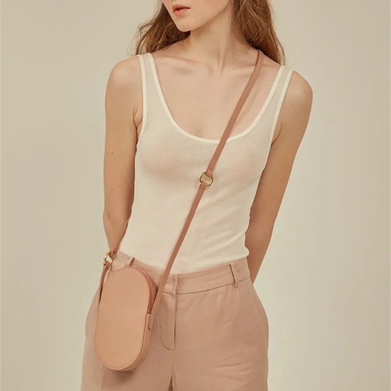 

Trong Designer Oval Shaped Phone Bag Girl's Summer Crossbody Bag for Mobile Phones Wallet Mini Purse Minimalist Tote
