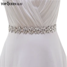 TOPQUEEN S269 Для женщин с украшением в виде кристаллов со стразами, платье подружки невесты, Вечеринка свадебное платье аксессуары пояс свадебные ленты Пояски