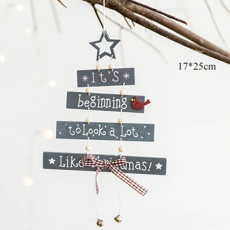 1 шт. олень звезда новогодняя елка украшения Подвески деревянные подвесные поделки Рождественский Декор для дома Свадебные украшения 62617 - Цвет: 2PD-62619-1