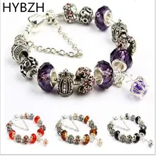 HYBZH Multi-style Flower crown Charm bracelet for Women DIY Beads Jewelry Fit Original styles Bracelets Pulseira Gfit