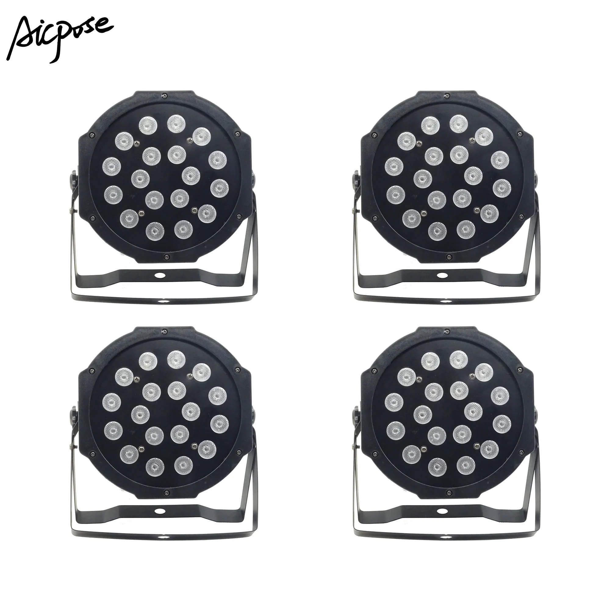 

4pcs/lots 18pcs 3w led lamp beads 18x3w led Par lights RGB 3in1 flat par led dmx512 disco lights professional stage dj equipment