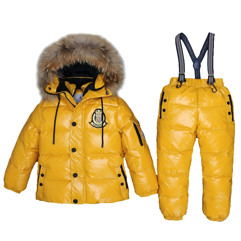 

Mioigee Super Warm Children Winter Suits Boys Girl Duck Down Jacket +Pants 2 pcs Clothing Set Thermal Kids Snow Wear Top Quality