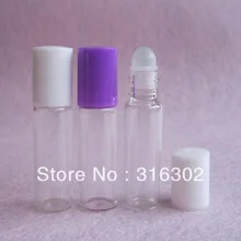 300 х 5 мл Clear Стекло Духи ролл на бутылки существенных ролик контейнер 1/6 унц. ролик мяч Стекло контейнер