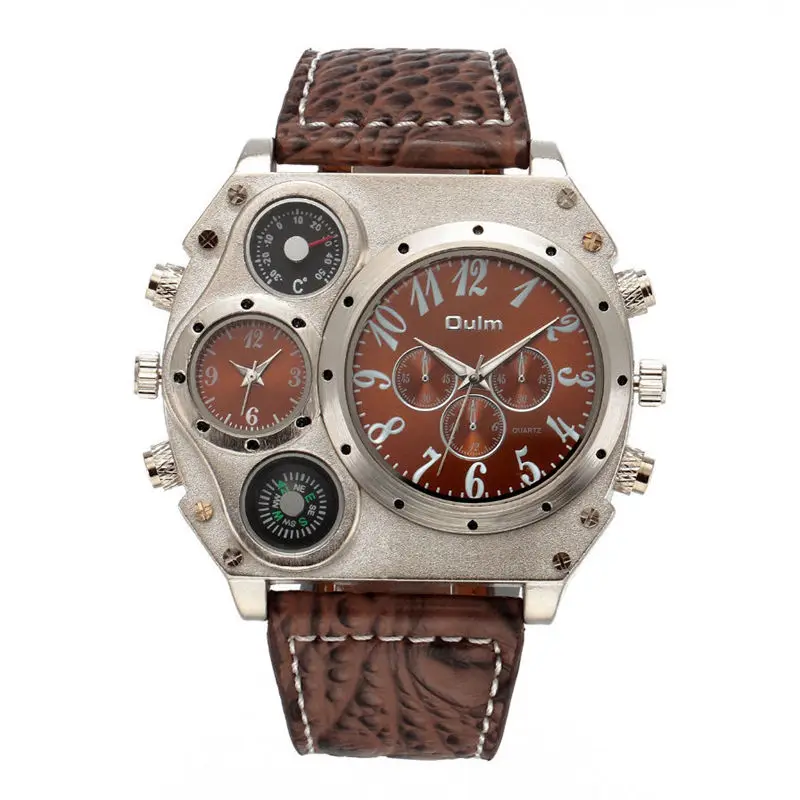 Prix pour Oulm mens designer montres de luxe montre mâle quartz-montre 3 petits cadrans décoration bracelet en cuir montre-bracelet relogio masculino Prix pour Oulm mens designer montres de luxe montre mâle quartz-montre 3 petits cadrans décoration bracelet en cuir montre-bracelet relogio masculino