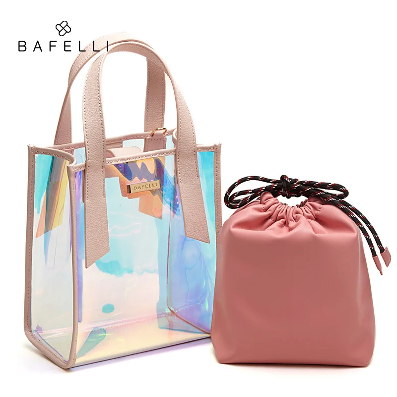 

BAFELLI Ladies Hand Bags Shoulder Bag Transparent Women Handbag Women's Handbags PVC Pu Leather torebka damska malas de senhora