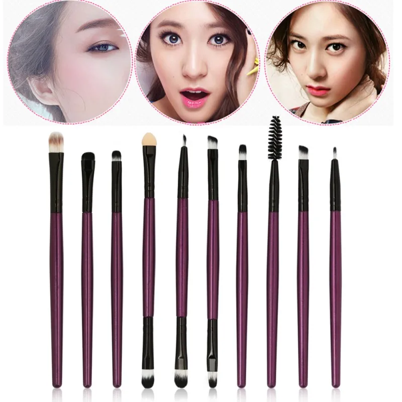 

10 Pcs Pro Women Makeup Brushes Tools For Eye Shadow Lip Gloss Concealer Highlighter Cosmetics Eyeshadow Makeup Tools New