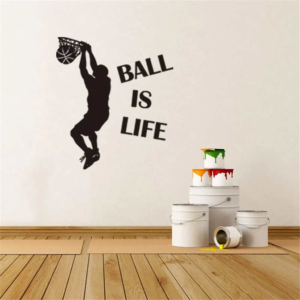 Buy Wall sticker Fashion Ball Is Life Basketball Court