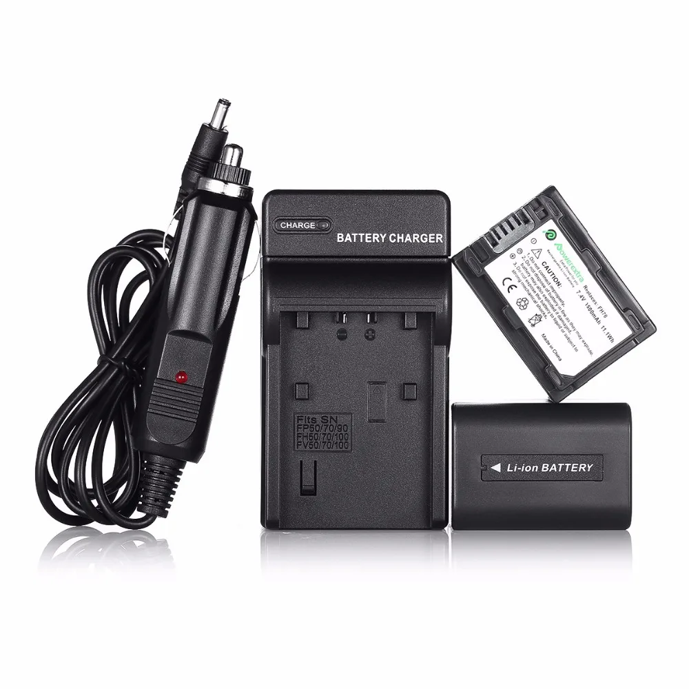 2 Pcs Powerextra Digital Camera Battery + Battery Charger for Sony for