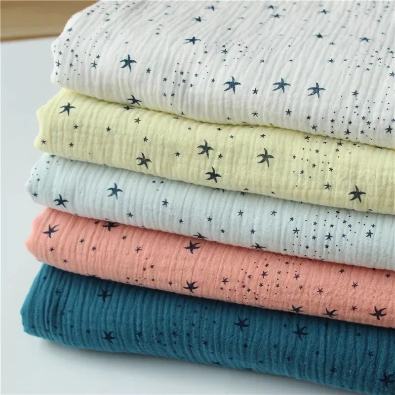 2 Metri 100% Cotone Modello Doppia Garza Tessuto Morbido 140 Cm 55 ''Larghezza 125 Gsm Coperta Per Bambini Tessuto Per Cucire Test Campione Cd05A
