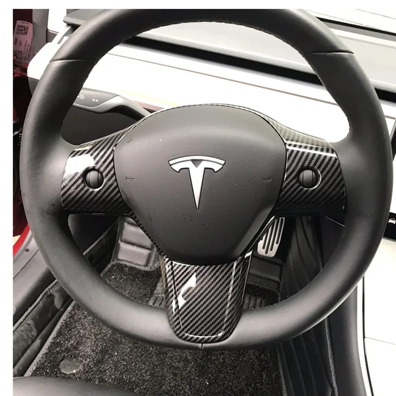 

ABS Car Styling Stickers Steering Wheel Film Cover Decal Protection Film for Tesla Model 3 Model Three Car