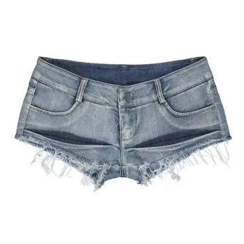 

2019 Summer Sexy Low Waist Shorts Fashion Slim-Fit Nightclub Jeans Frayed Raw Hem Ripped Female Mini Denim Shorts New D71