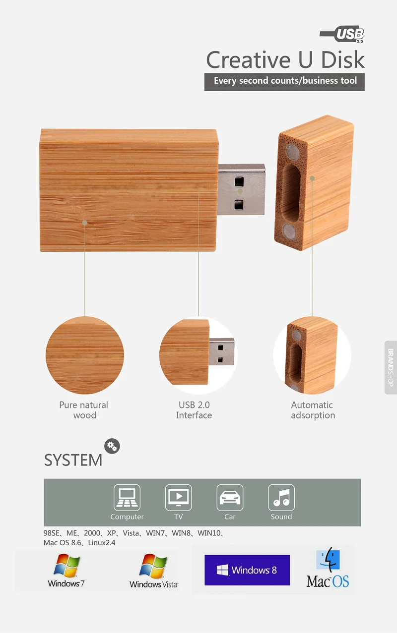 Натуральные деревянные USB флеш-накопители на заказ подарочная Флэшка высокоскоростная USB 2,0 флэш-накопитель 32 ГБ 16 ГБ 8 ГБ 4 ГБ 2 ГБ