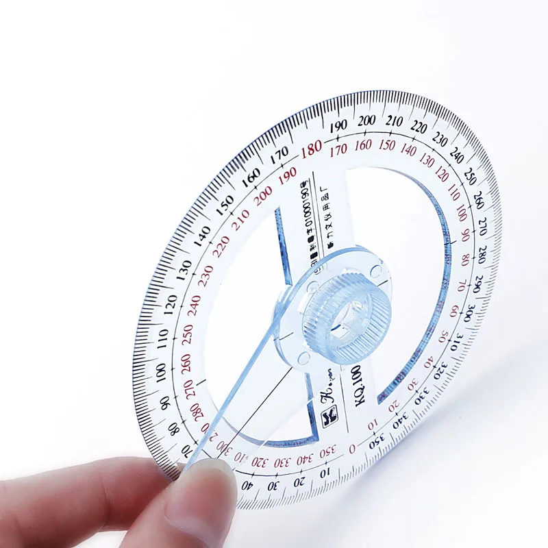 New Plastic 360 Degree Protractor Ruler Angle Finder Swing Arm School Office