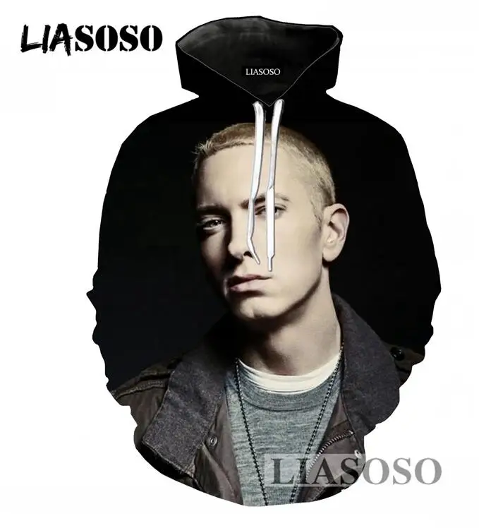 LIASOSO, зимний и осенний женский свитер, стильный Для мужчин Для женщин толстовки 3D печати, реперские кепки пуловер Eminem в стиле «хип-хоп» с капюшоном спортивный костюм Повседневное Толстовка T679 - Цвет: 5