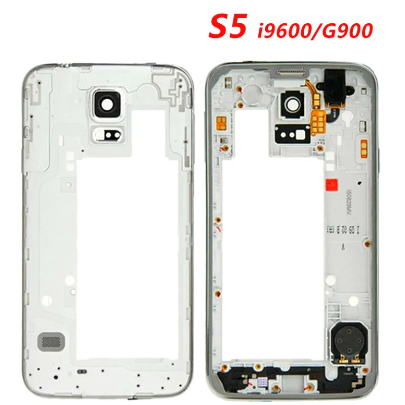 Оригинальный передний ЖК дисплей корпус рамка средняя для Galaxy S5 G900F i9600 белый