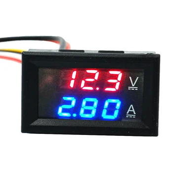 

0.28" Blue Red Dual LED Display Digital Panel Amp Volt Current Meter Tester Voltmeter AmmeterDC 100V 10A 40%off