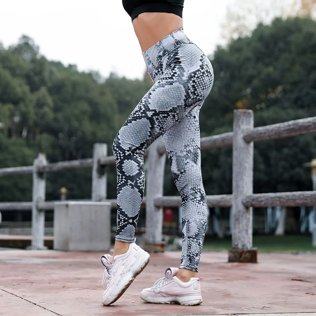 Модные серпантиновые леггинсы для спортзала женские леггинсы с высокой талией спортивные женские штаны для фитнеса сетчатые кожаные спортивные тренировочные Леггинсы#5