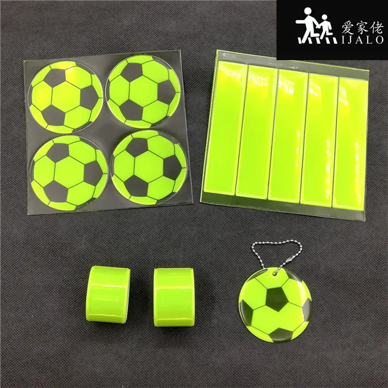 

Lime football Reflective set reflective sticker pendant bracelets for visibility safety use riding safe