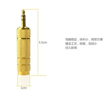 

DHL free.100pcs. gold-plated Stereo 3.5mm 1/8" male adapter audio jack plug connectors.3.5-6.5MM converter connector.3.5 to 6.5