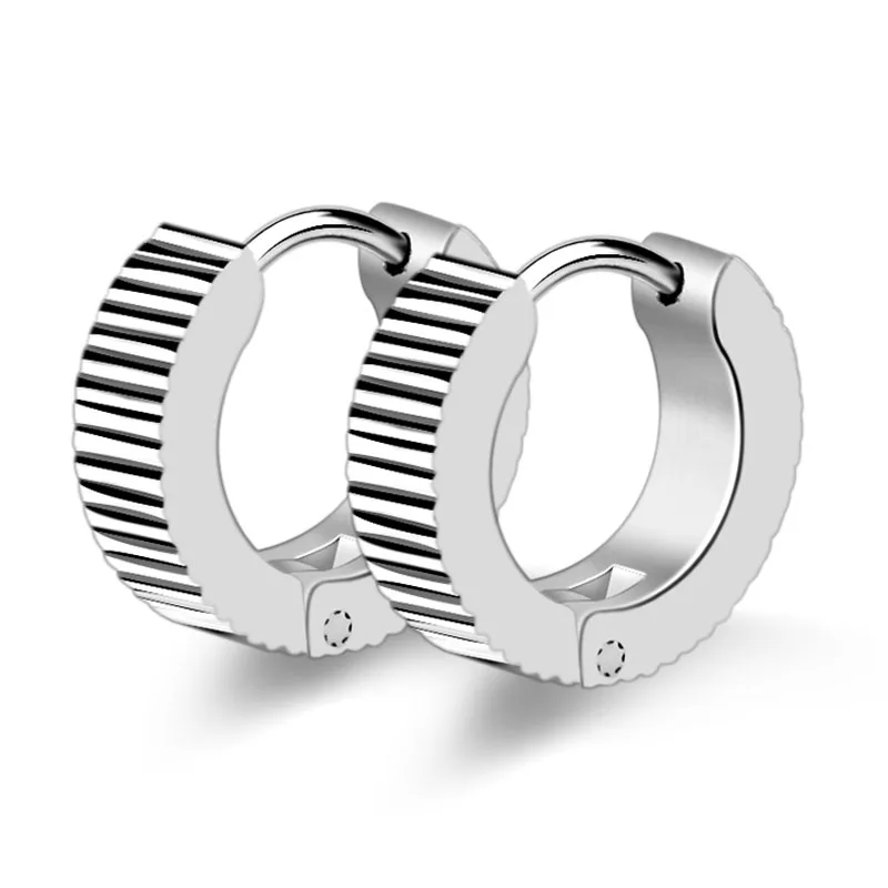1 пара модные мужские маленькие серьги-кольца Creoles титановая нержавеющая сталь 4x13 мм Панк ювелирные изделия противоаллергический подарок