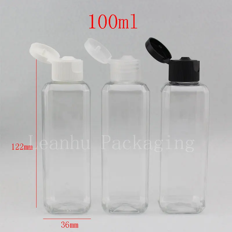 Clear Shampoo Plastic Travel Packing Bottles With Flip Top Cap, 100ML