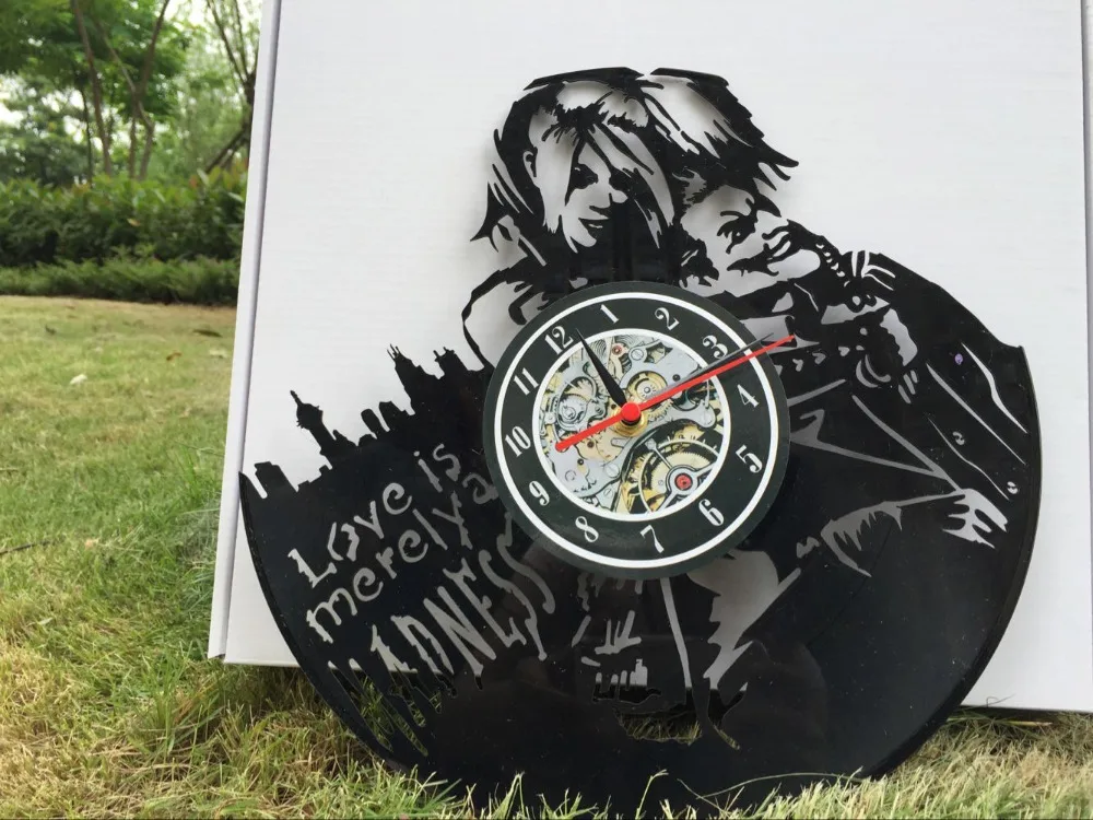 Харли Куинн наклейка любовь Джокер настенные часы-украсить ваш дом с современным большим отрядом самоубийц искусство-лучший подарок для Него и ее