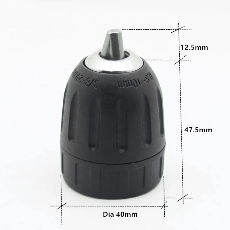 10mm Keyless Drill Chuck 24UNF with Adaptor-