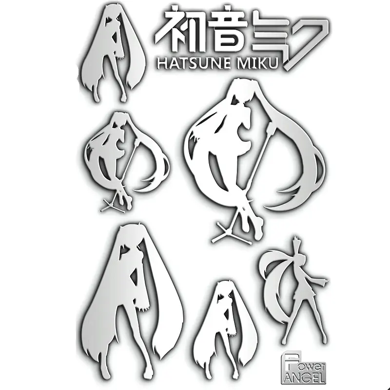 12pcs/set Anime Hatsune Miku 3D Metal Stickers Mobile Phone Sticker Laptop Sticker Car DIY Decal Stiker toy for kids