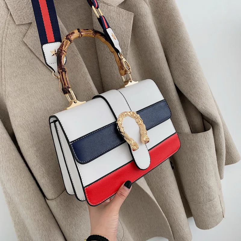 

Yun Bag Store Ladies Handbag 2019 Hit Color Wild Handbag Korean Version Of The Bamboo Bag Shoulder Bag Casual Messenger Bag