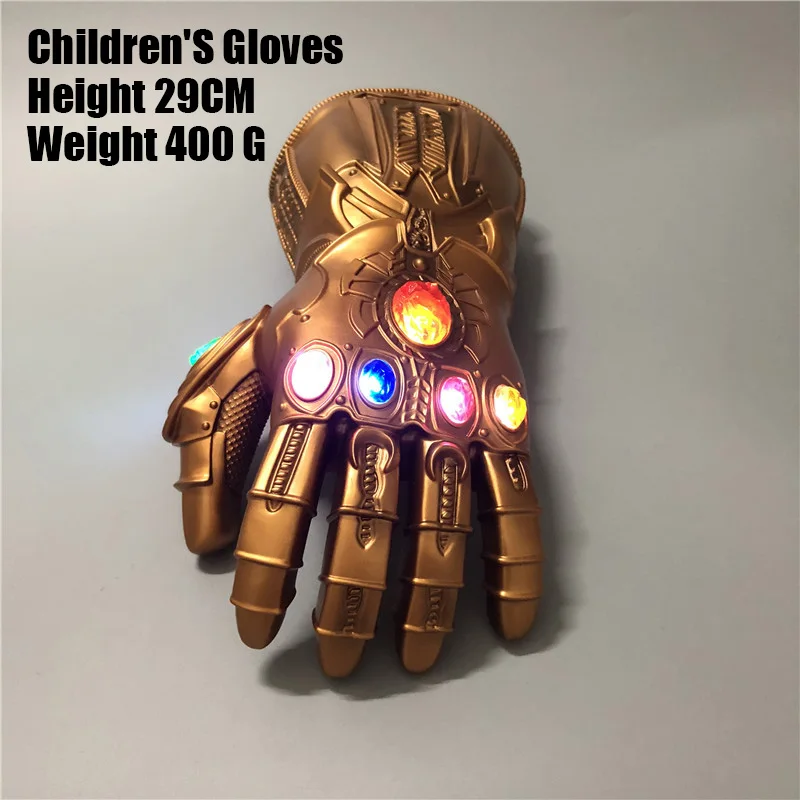 Los The Avengers 4 костюмированные костюмы для торжеств танос Led Infinity Gauntlet Infinity Stones War Led перчатка с крагами размер для детей и взрослых - Цвет: Child