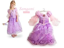 Fantasia Robes, 2014 Enfants Enfants Cosplay Robes Rapunzel Costume Princesse Porter Effectuer Vêtements Vente CHAUDE livraison gratuite