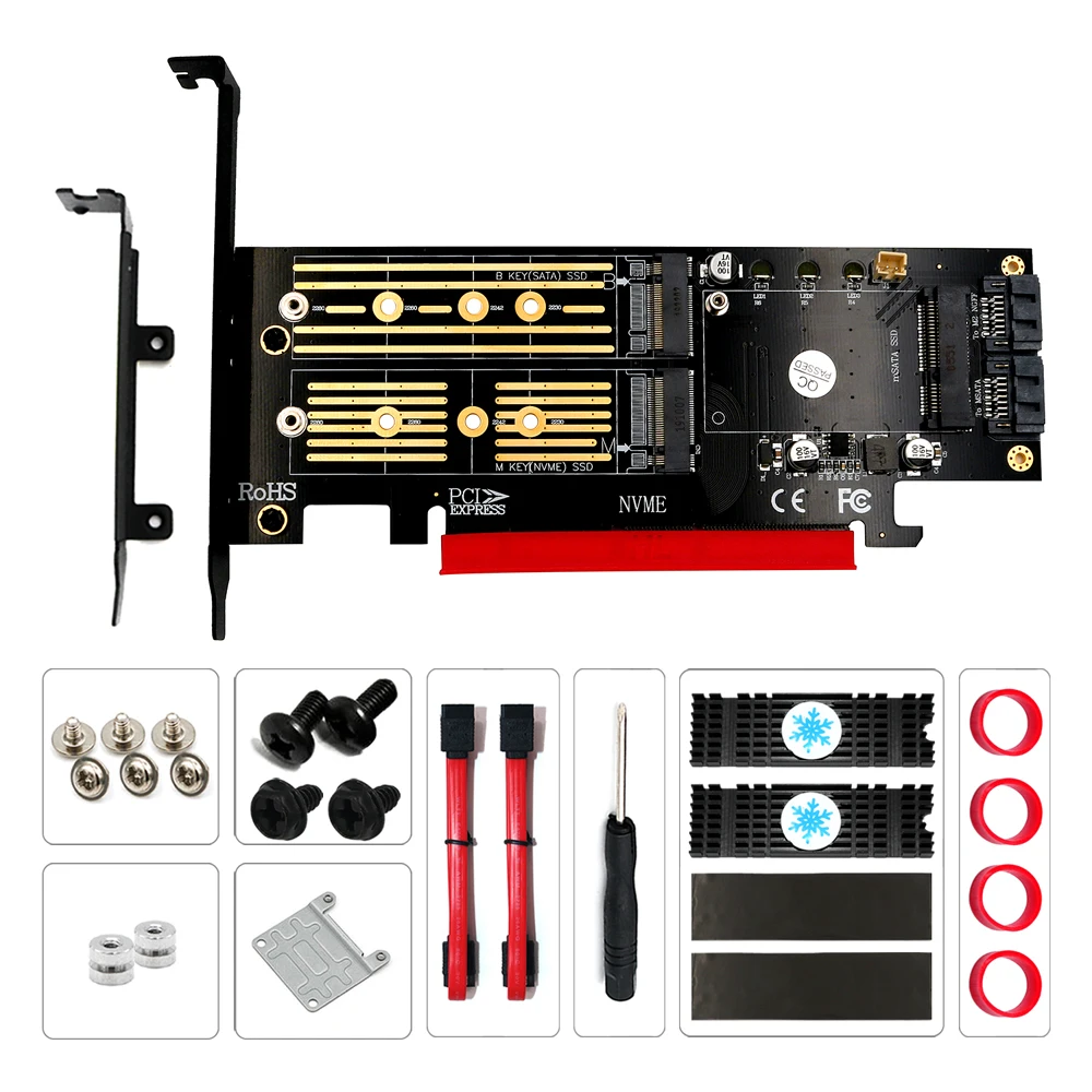 H1111Z NVME M.2 NGFF MSATA SSD PCI Express Riser Card PCI-E PCI E PCIE to M2 адаптер M.2 Raiser M2 SATA адаптер M.2 SSD охлаждение