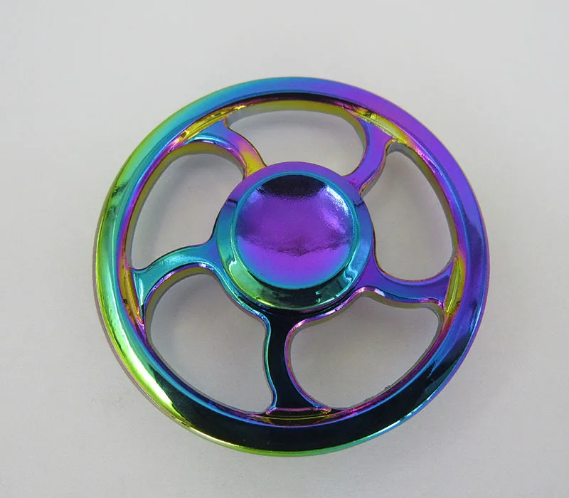 Американская Горячая EDC красочные радужные окрашенные Tri-Spinner игрушка-Непоседа пластик ручной Спиннер для пальцев гироскоп чтобы отвлечься ADHD - Цвет: F