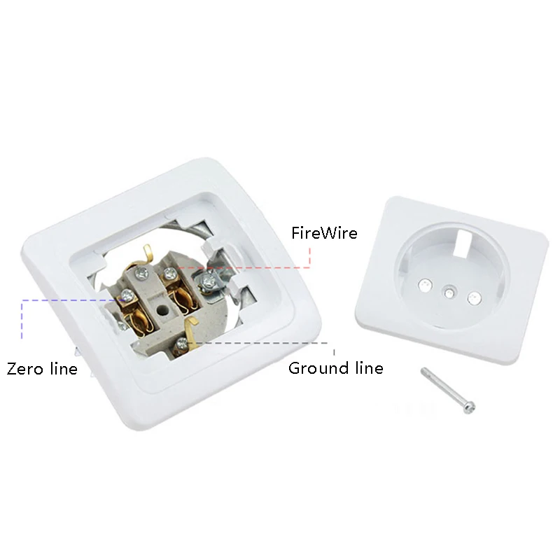 EU Plug Standard Wall Socket 250v 16A With Cover Waterproof Power Outlet OA810FC Charger Adapter for Kitchen Bedroom